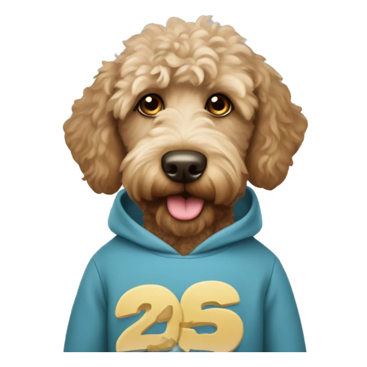 Labradoodle wearing Sweatshirt with 2025 Print  sticker