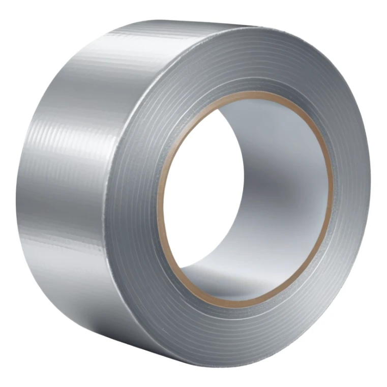 A roll of silver duct tape sticker