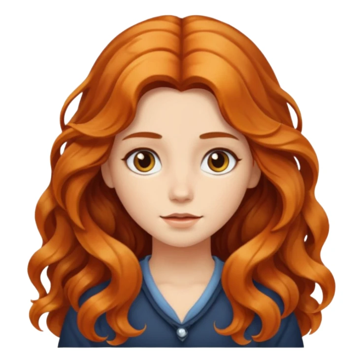 girl with long wavy calico hair sticker