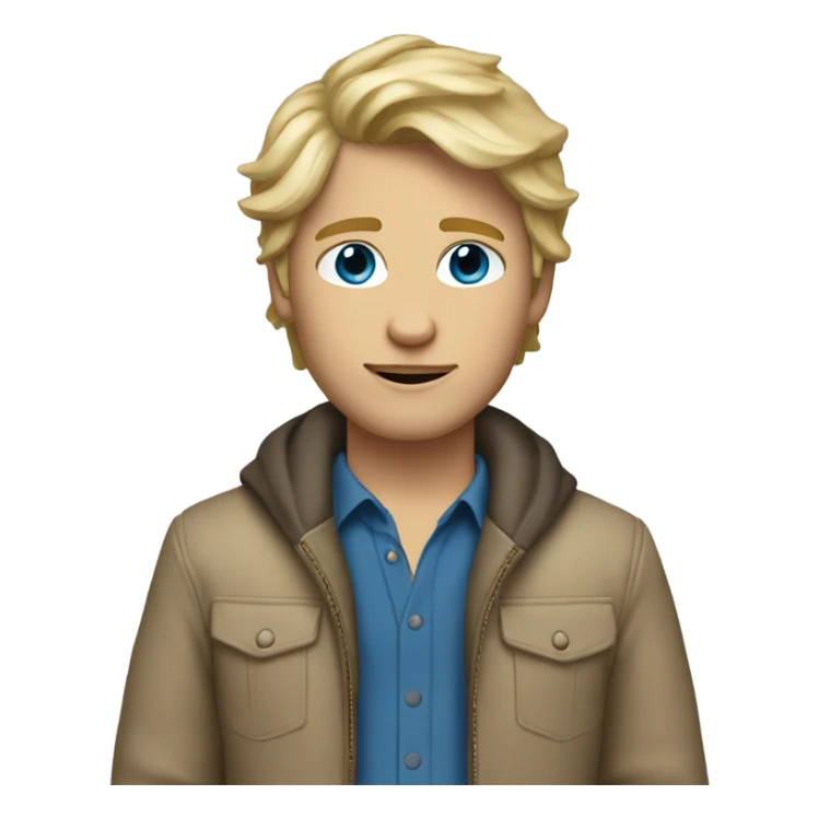 do a white boy with dirty blond hair blue eyes and a chic outfit  sticker