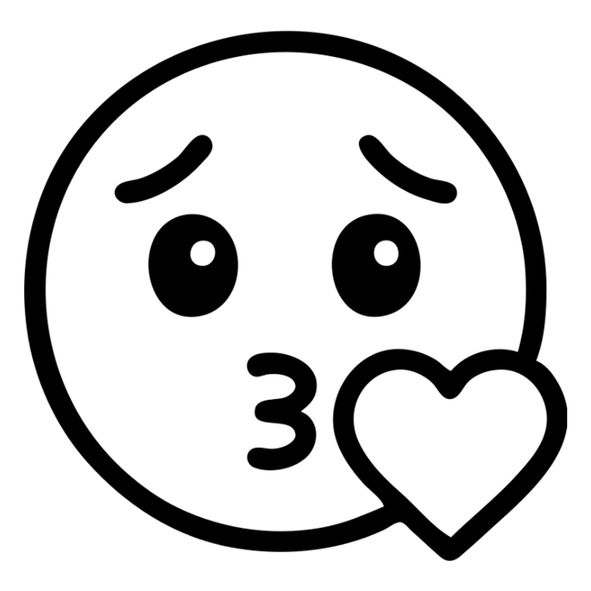 pleading face emoji with heart, modern icon style, clean lines, minimal color, suitable for app icon sticker