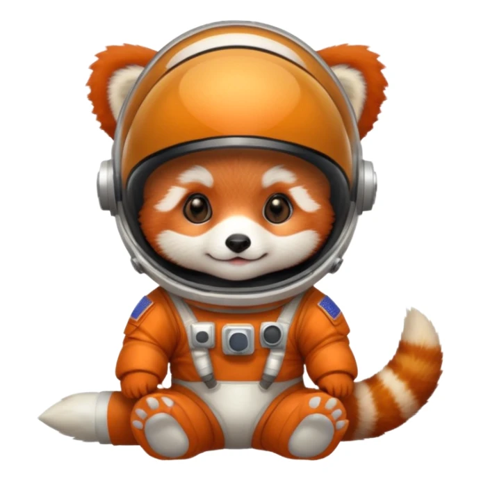 baby cute red panda in astronaut helmet sticker