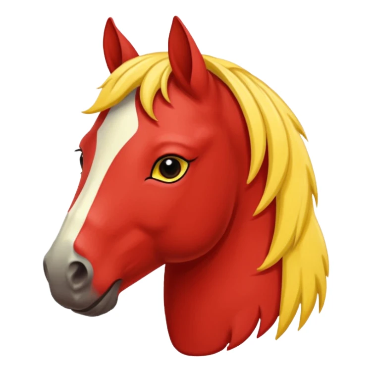 Cavalo vermelho e amarelo pastel sticker