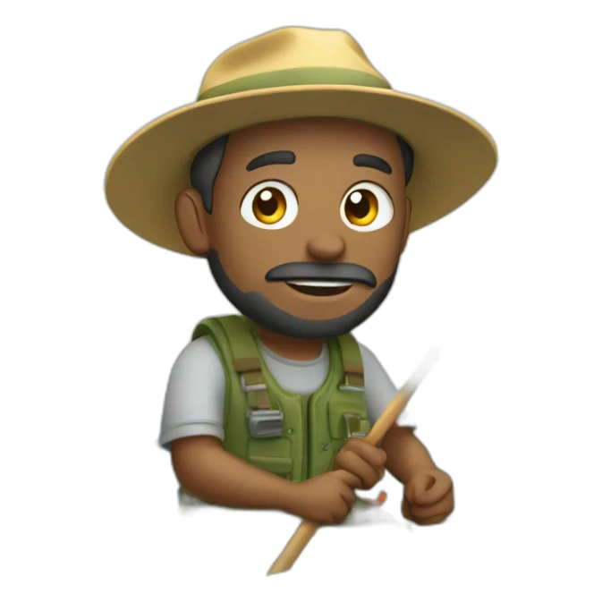 fisherman fishing on a boat sticker