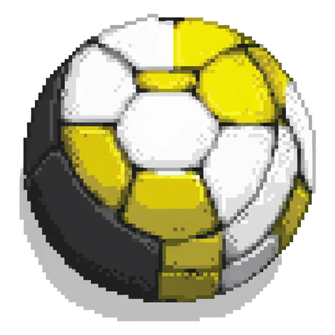 Ultra Ball from Pokemon, black and yellow top half, white bottom half sticker