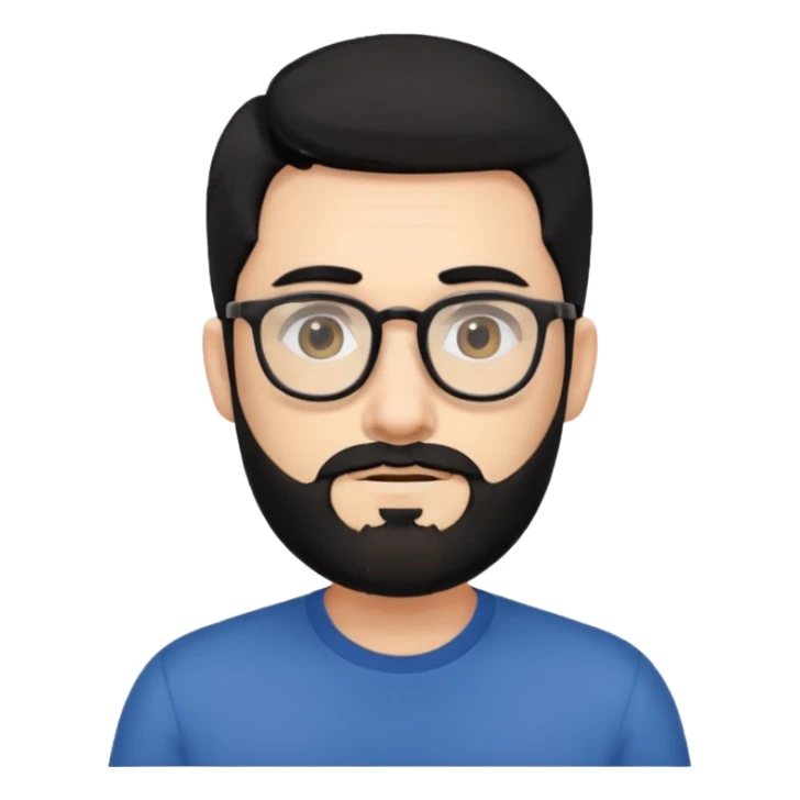 graphic designer male with glasses on black hair sticker