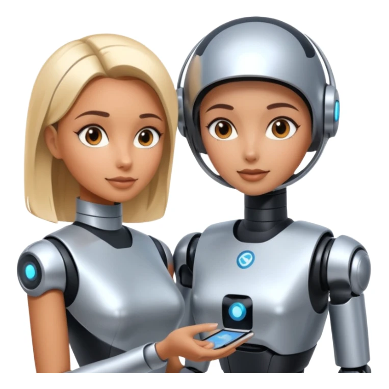 woman service Robot sticker
