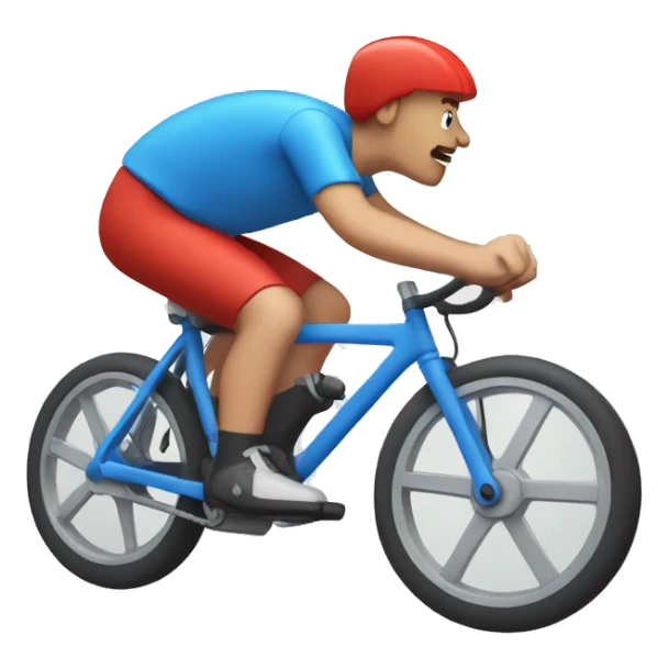 Red hair riding a blue hill climb bike sticker