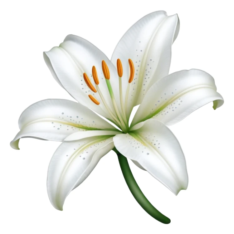 A cute gorgeous beautiful shiny glittery shimmering soft smooth hyperrealistic white Lily flower Corolla blossom bloom (without the stem) sticker