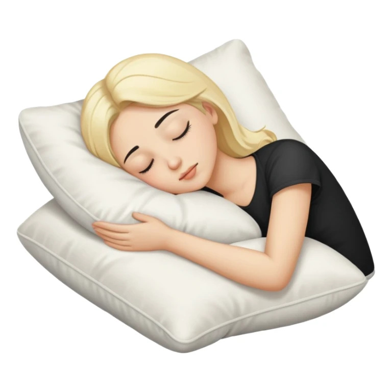 blonde with black hair sleeping on pillow  sticker