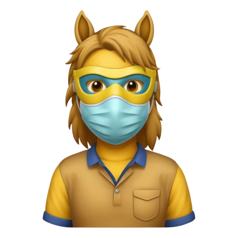 horse with yellow mask and shirt sticker