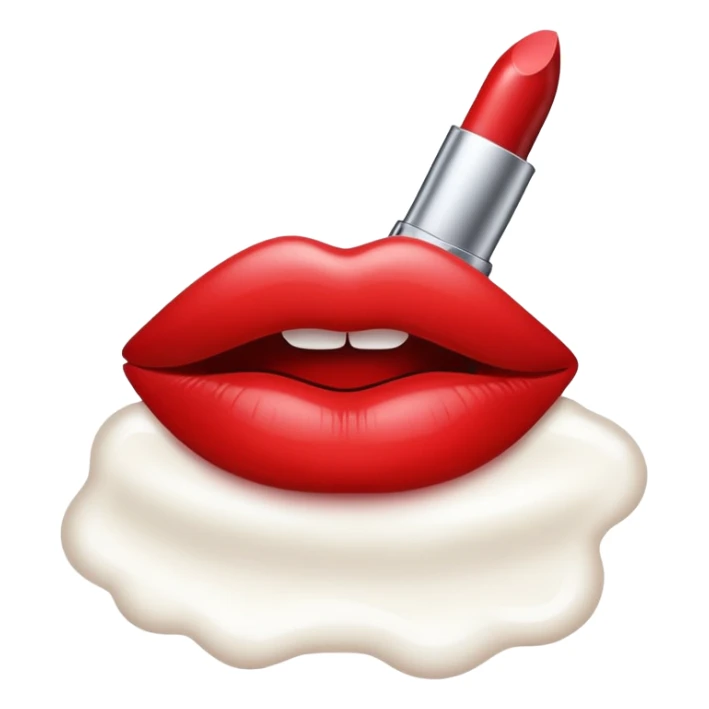White version of iOS lipstick stain emoji sticker