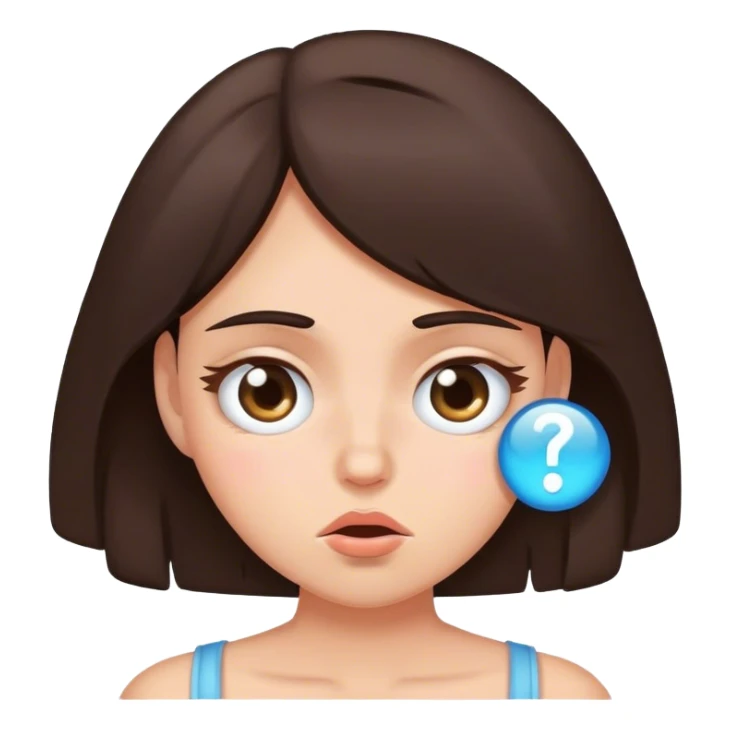 Dizzy brunette girl with sleepy eyes and cold sticker