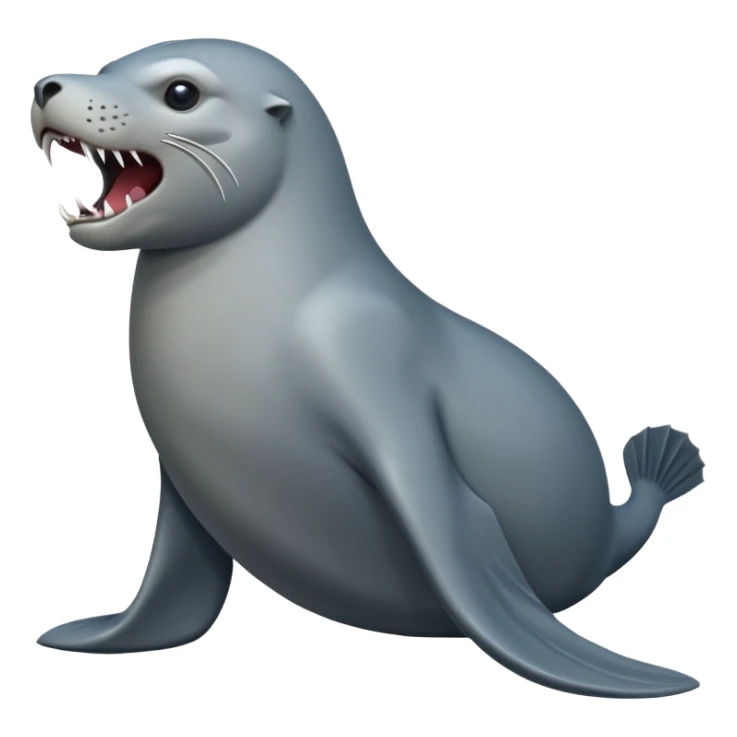 scary grey sea lion full body sticker