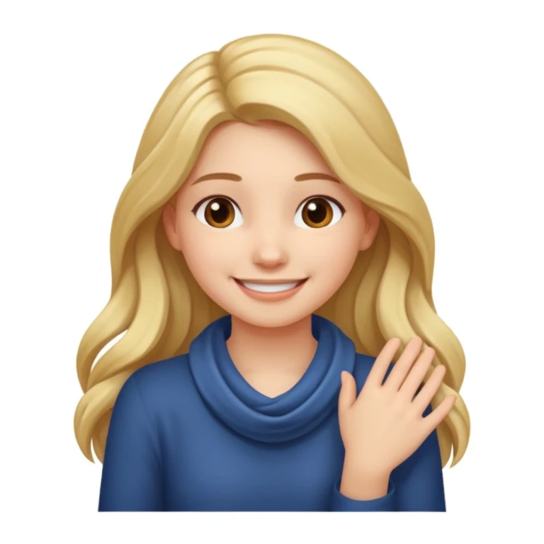 Girl smiling with hands around neck sticker