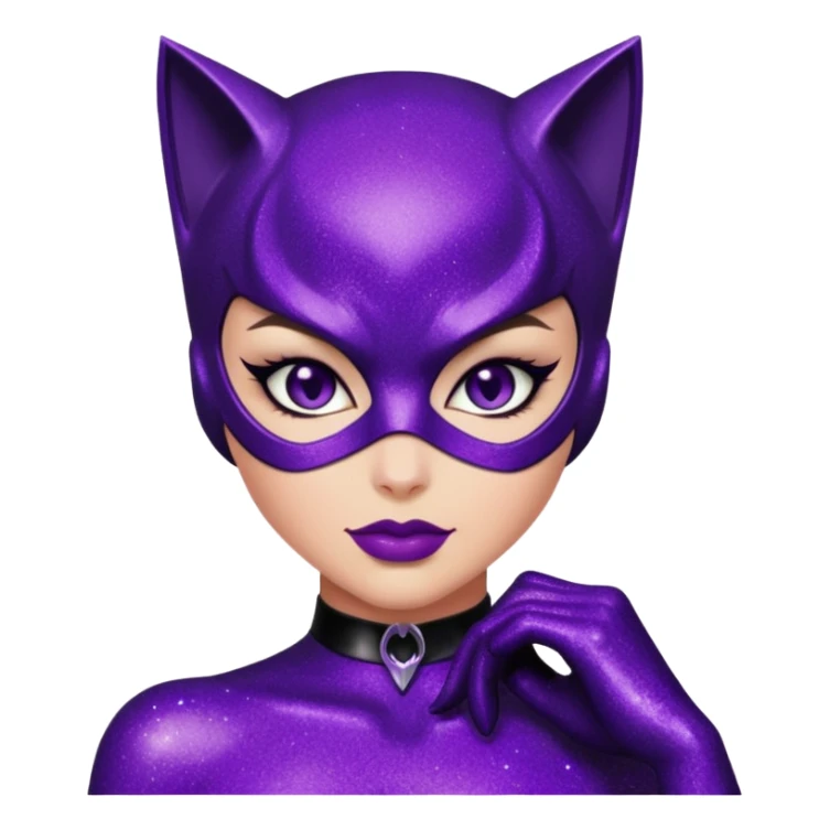 glitter purple Cat woman sexy sticker