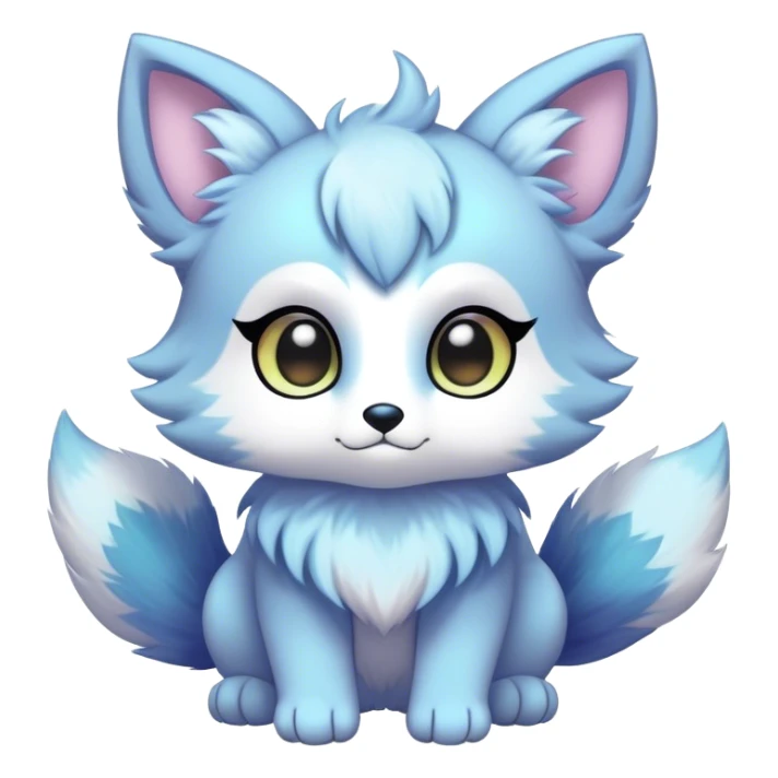 Kawaii bright ethereal anthro fursona Fakemon sticker