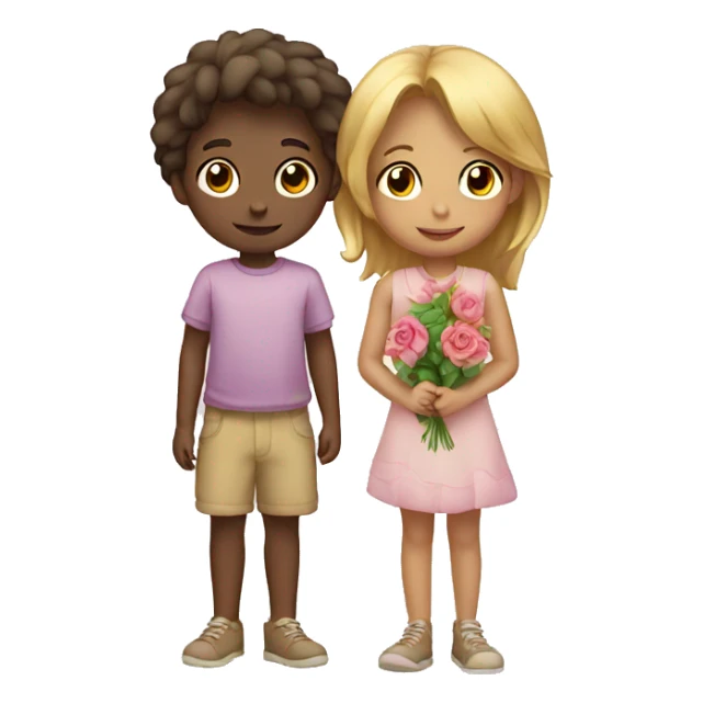 Boy and girls flower sticker