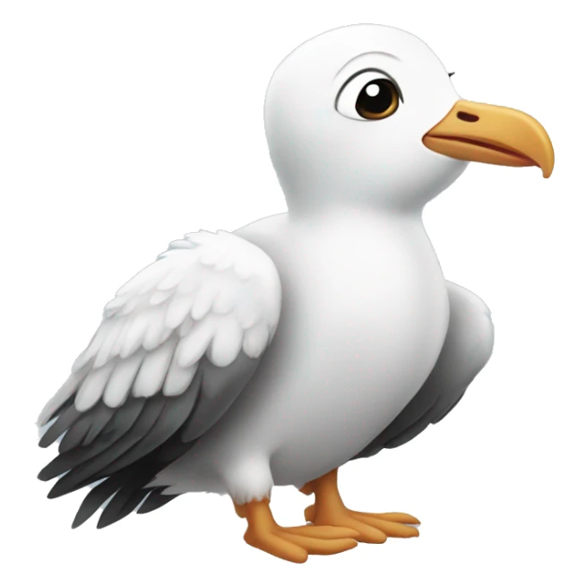 Baby albatross with wings outstretched  sticker