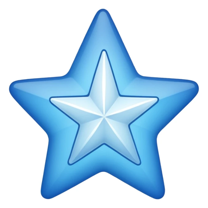 Create a verified badge a blue star with a white verified sign in middle sticker