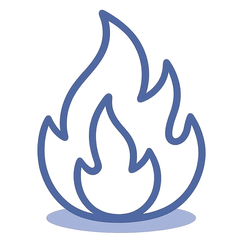 white fire, stylized, glowing style sticker