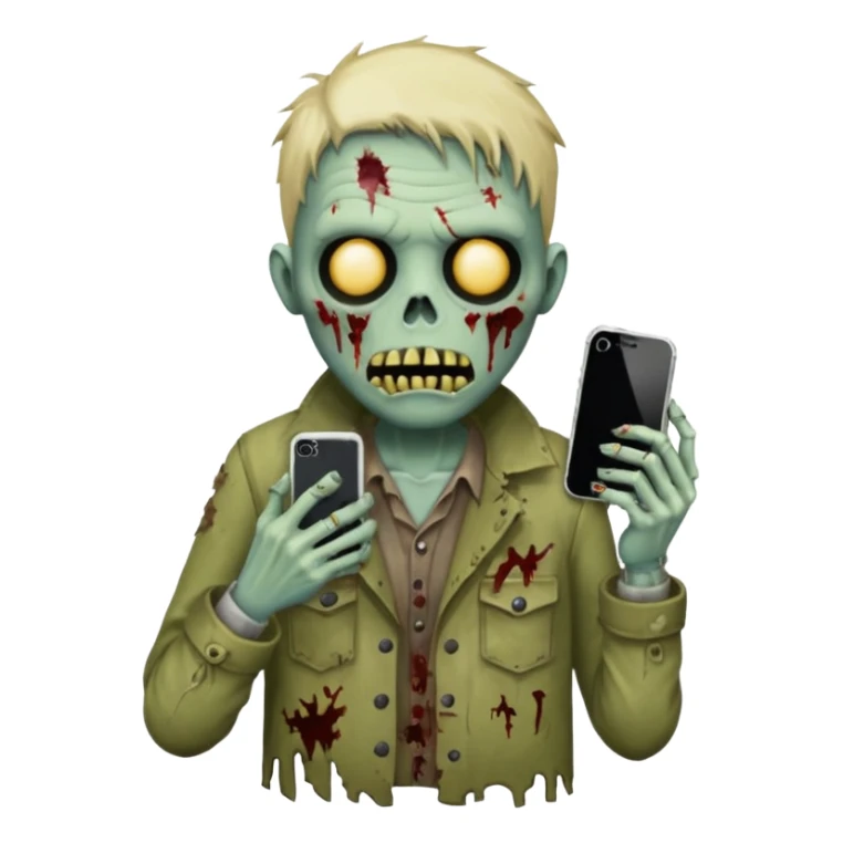make a i phone desinger zombie emoji i phone  sticker