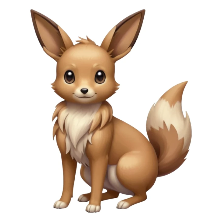 Kawaii Shiny Colorful Pastel Slender Elegant Sleek Thin Beautiful Gorgeous Pretty Mature Realistic Eevee-Fakémon-Pokémon-creature Full Body sticker