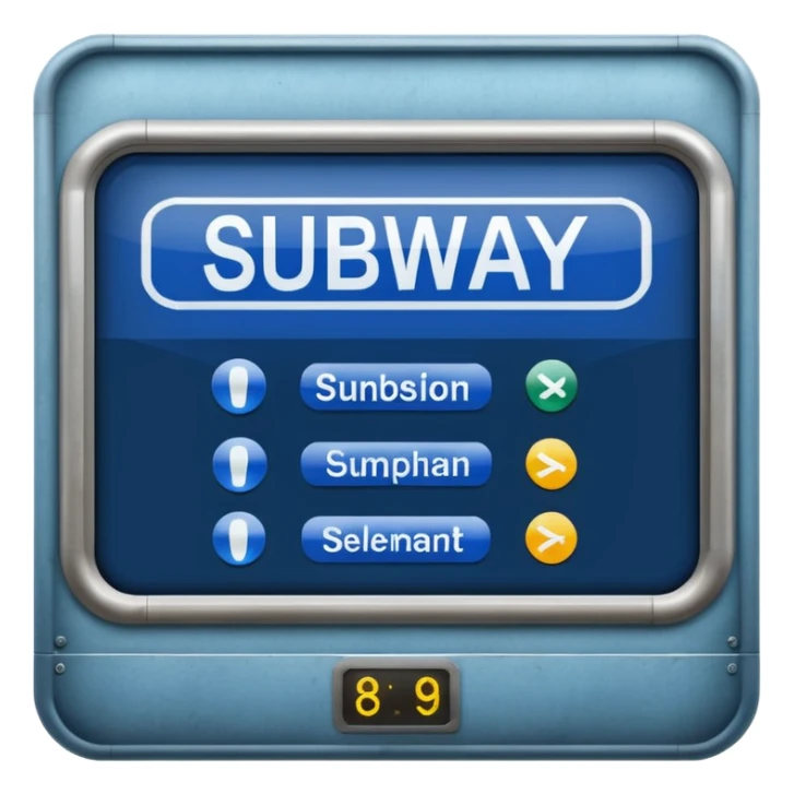 Platform Board – blue text display, Subway Sign. sticker