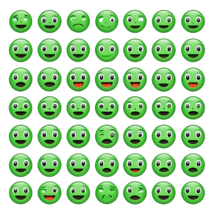Green emojis sticker
