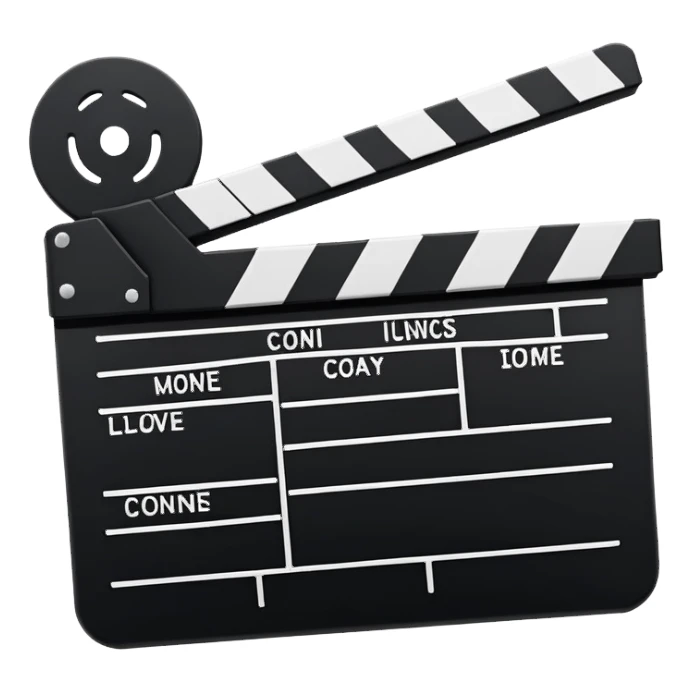 hyper minimal movie slate silhouette, fewest possible lines, essence of a clapperboard sticker