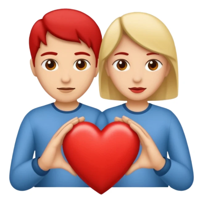 Dos personas en medio de un corazón partidos en dos sticker