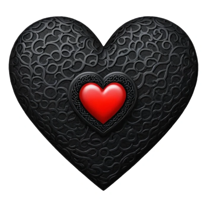 goth heart with a black lace heart overlay sticker
