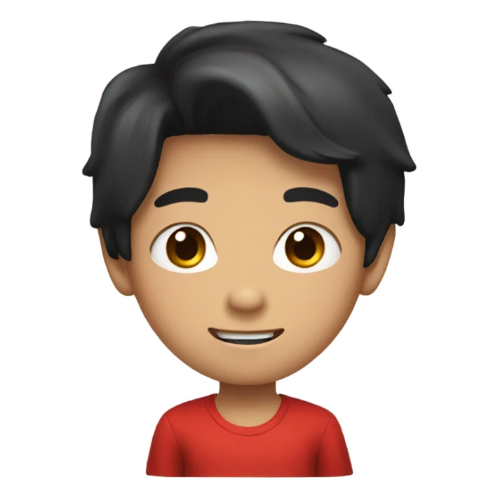 Asian Boy wearing red gloves and a black shirt sticker