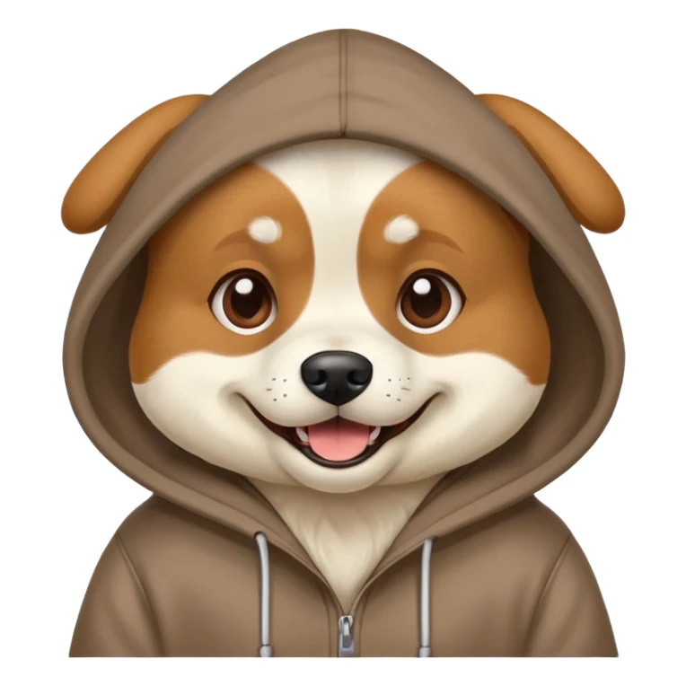 Dog wearing a hoody sticker