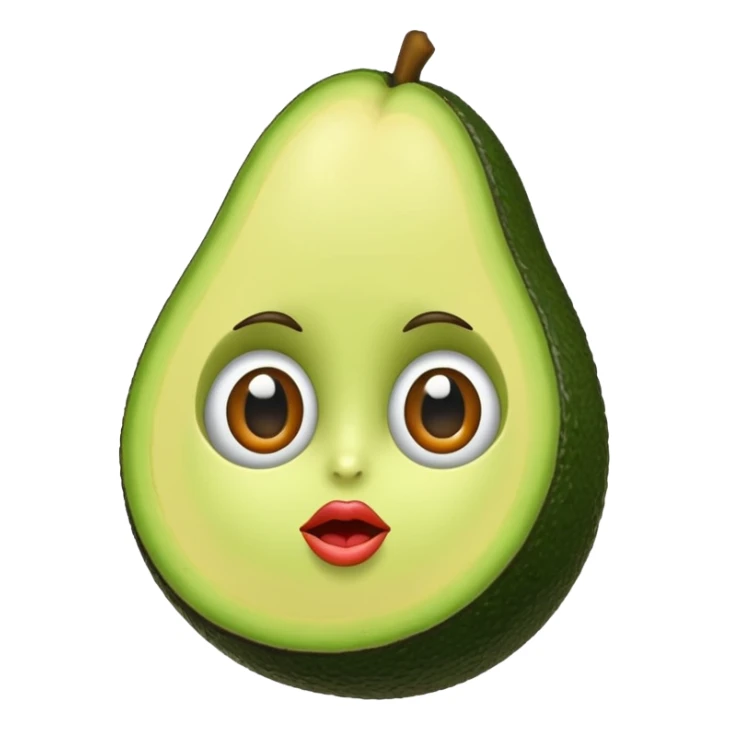 Aguacate con ojos y labios grandes  sticker