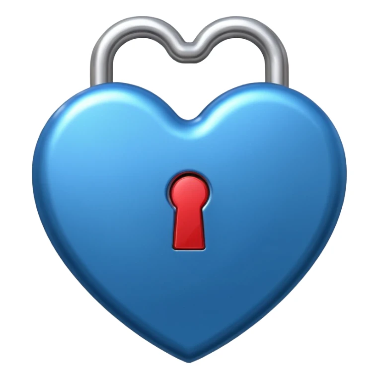 A heart shaped lock, blue color sticker