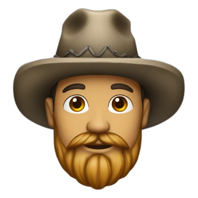 a tattooed gringo with a beard and a hat sticker