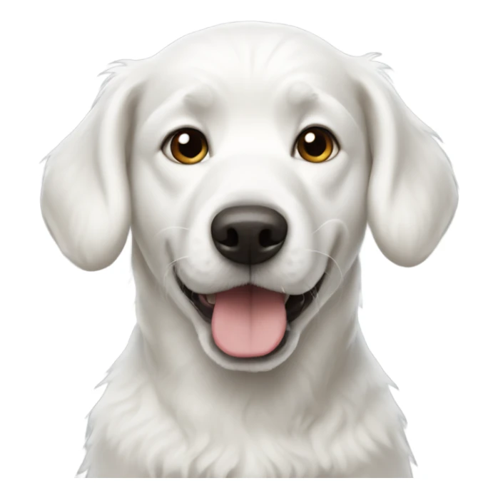 White dog sticker