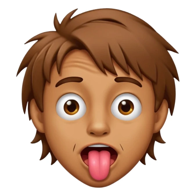 silly man with weird expression and tongue sticking out sticker