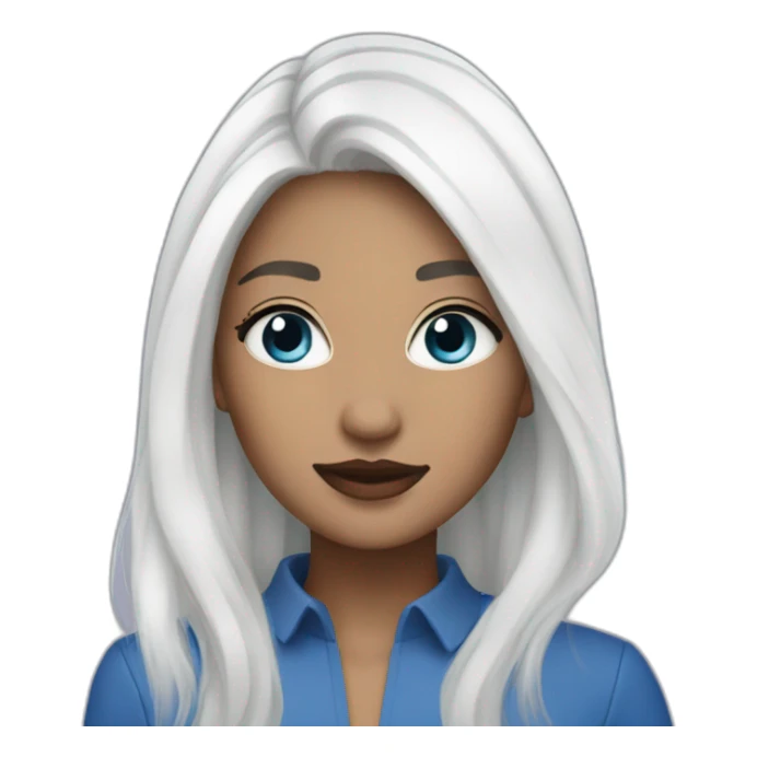 Vanessa Carlysle blue skin and white hair color sticker