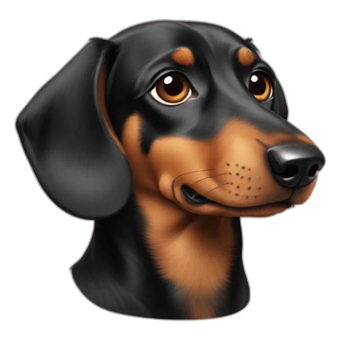 Dog head reality dachshund Looks to the left side 180 Degrees sticker
