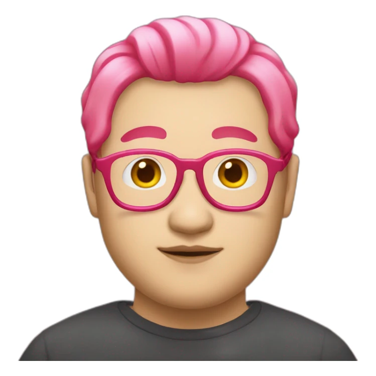 pinkhair-fat-japanese-man-redspectacle sticker