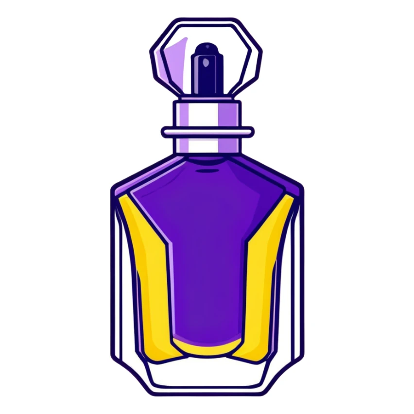 Fancy AVON fragrance bottle with purple liquid sticker