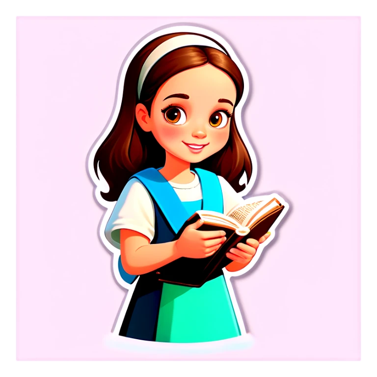 Girl with Bible  sticker