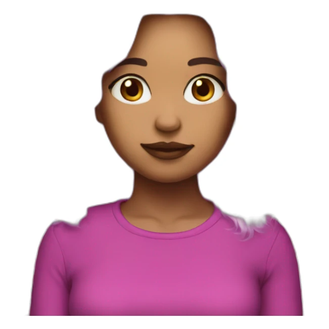 A magenta hair girl white ton skin sticker