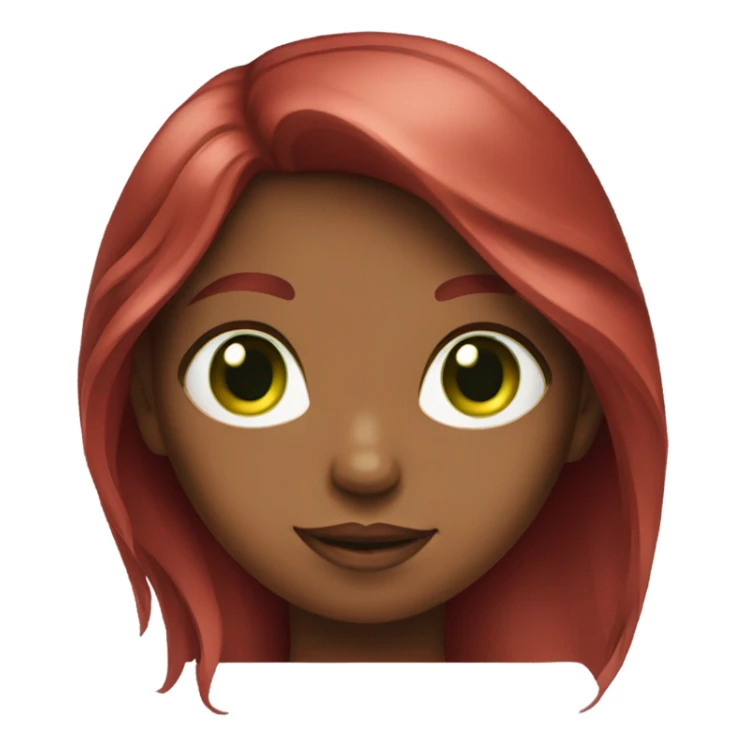 girl with long cherry hair and green eyes sticker