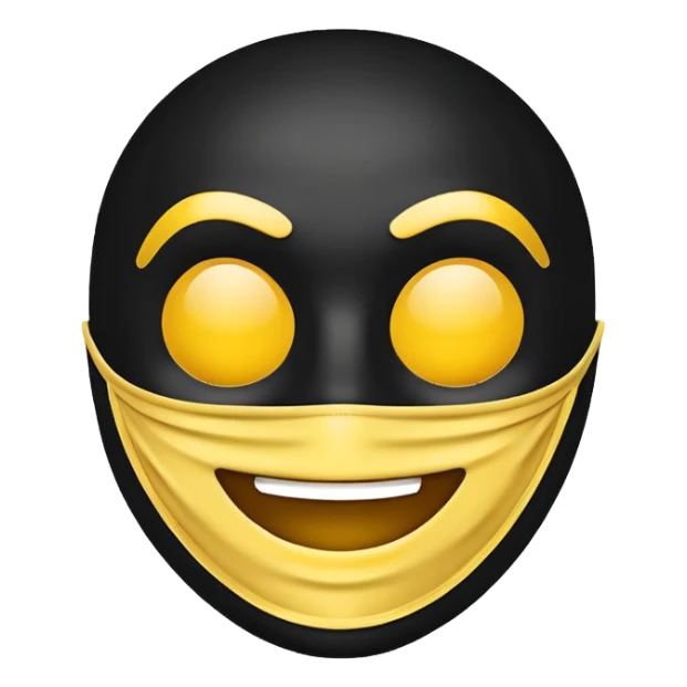 Retro emoji in black mask press F sticker