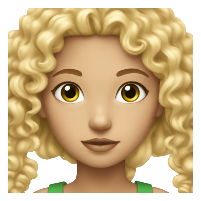 Stunning girl with blonde curly hair and green eyes sticker