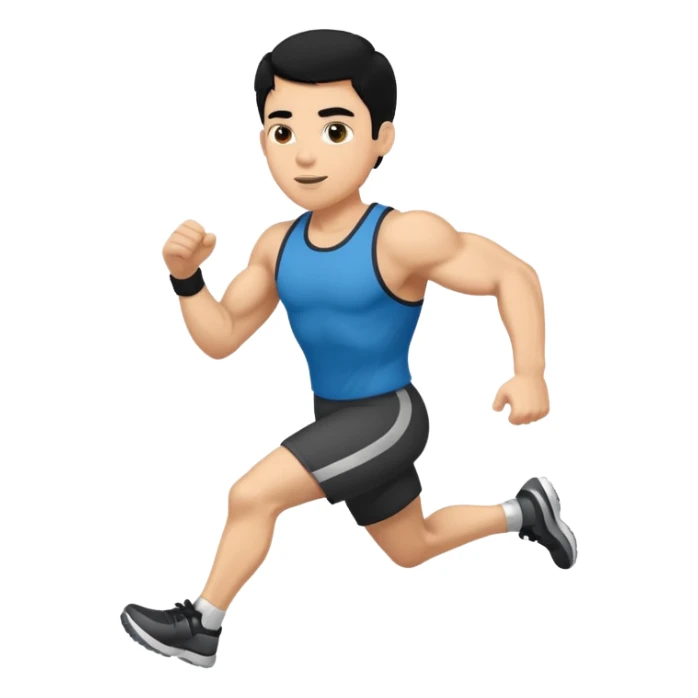 light skin man  black hair running sticker
