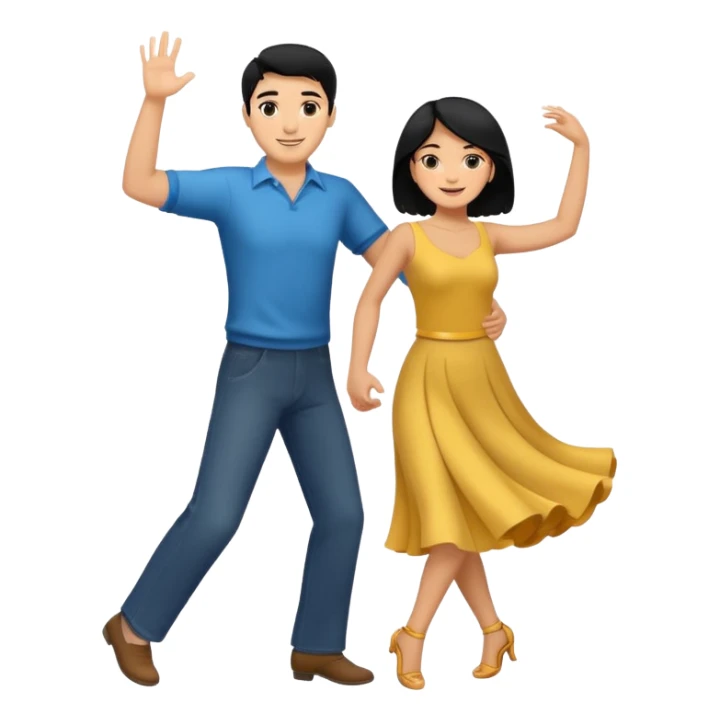 couple dancing full body man black hair sticker